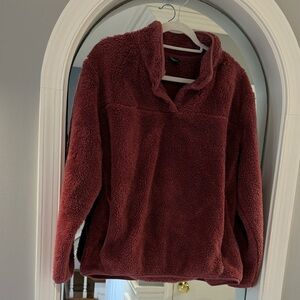 Eddie Bauer Maroon Fleece Pullover